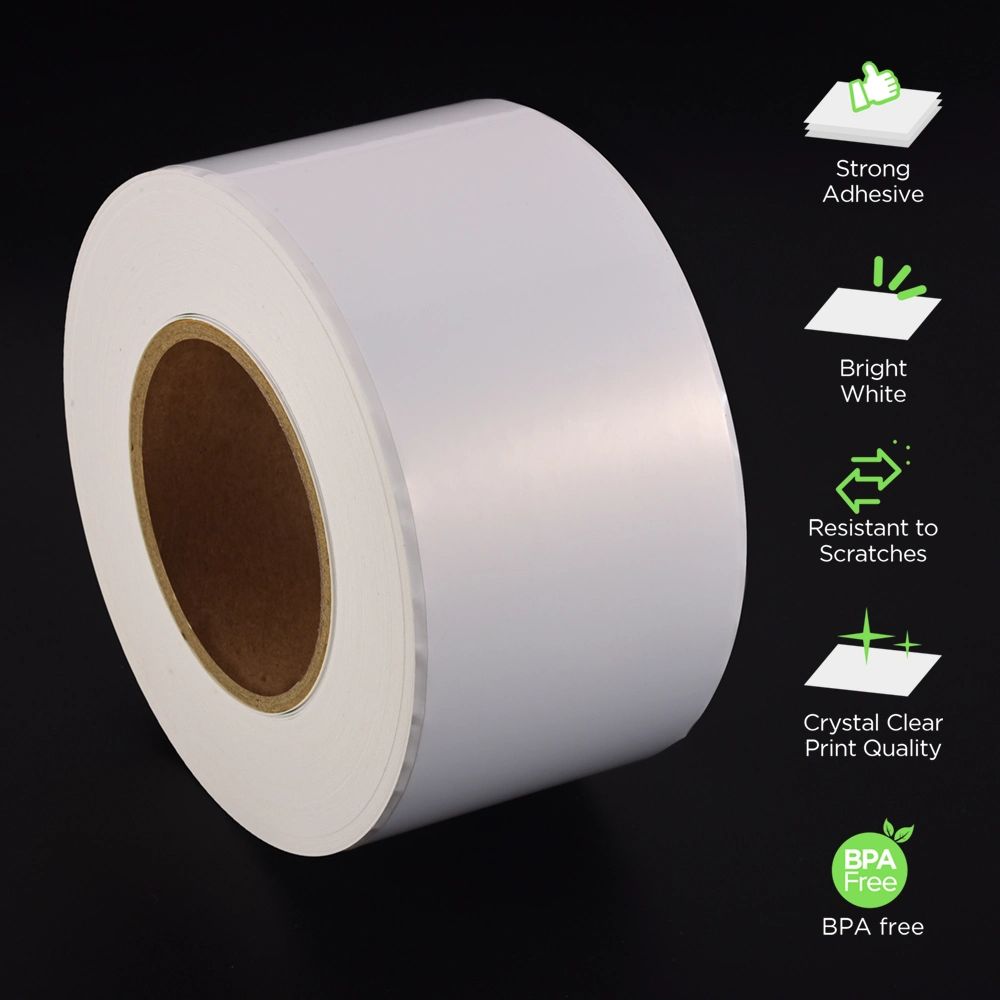 PP 75GSM Glossy White Material for Inkjet Printer Pre-Cut Label Rolls